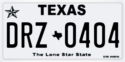 TX license plate DRZ0404