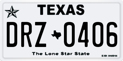 TX license plate DRZ0406