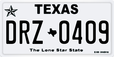 TX license plate DRZ0409