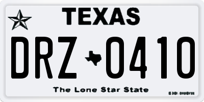 TX license plate DRZ0410