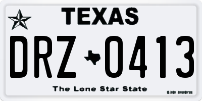 TX license plate DRZ0413