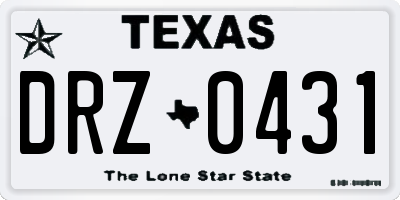 TX license plate DRZ0431