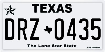 TX license plate DRZ0435