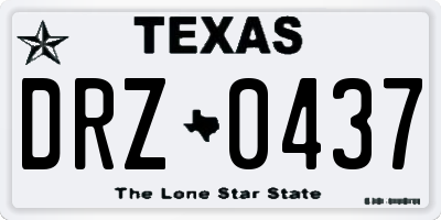 TX license plate DRZ0437