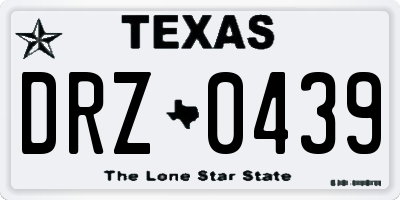 TX license plate DRZ0439