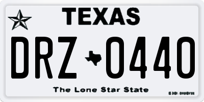 TX license plate DRZ0440