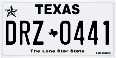 TX license plate DRZ0441