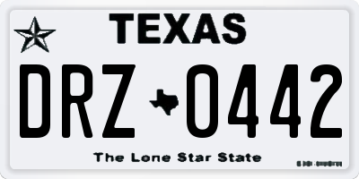 TX license plate DRZ0442