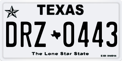 TX license plate DRZ0443