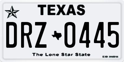 TX license plate DRZ0445