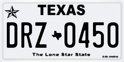 TX license plate DRZ0450