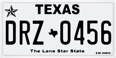 TX license plate DRZ0456
