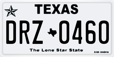 TX license plate DRZ0460