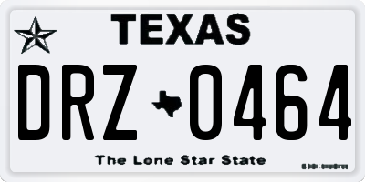 TX license plate DRZ0464