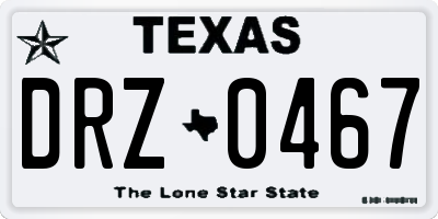 TX license plate DRZ0467