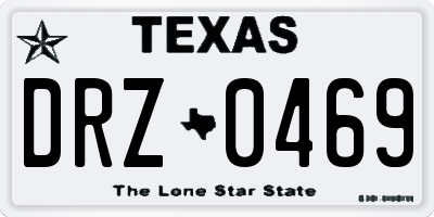 TX license plate DRZ0469