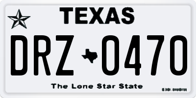 TX license plate DRZ0470
