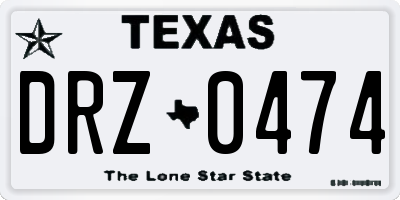 TX license plate DRZ0474