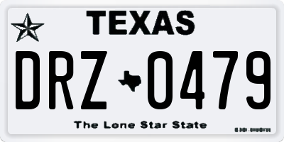 TX license plate DRZ0479