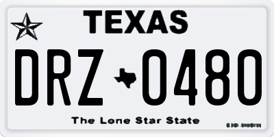 TX license plate DRZ0480