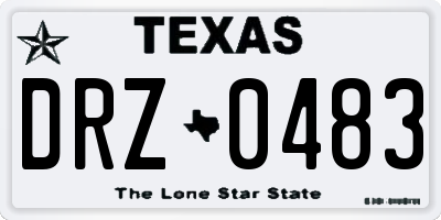 TX license plate DRZ0483
