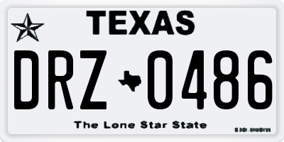 TX license plate DRZ0486