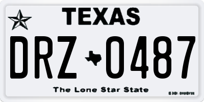 TX license plate DRZ0487