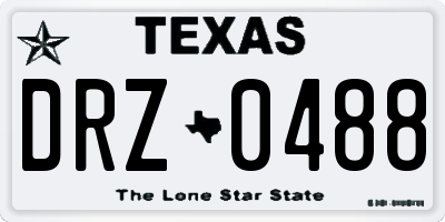 TX license plate DRZ0488