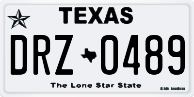 TX license plate DRZ0489