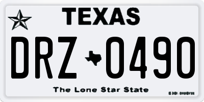TX license plate DRZ0490