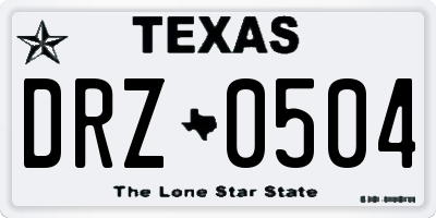 TX license plate DRZ0504