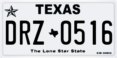 TX license plate DRZ0516