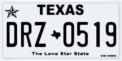 TX license plate DRZ0519