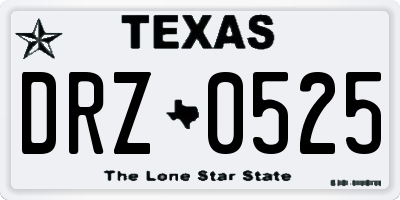 TX license plate DRZ0525