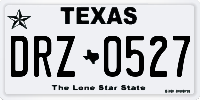 TX license plate DRZ0527