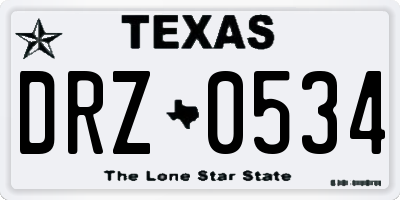 TX license plate DRZ0534