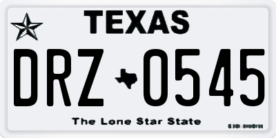 TX license plate DRZ0545
