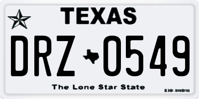 TX license plate DRZ0549