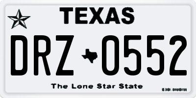 TX license plate DRZ0552