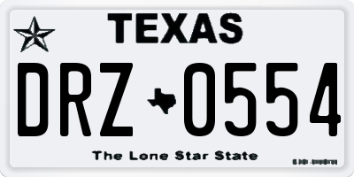 TX license plate DRZ0554