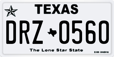 TX license plate DRZ0560