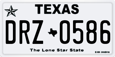 TX license plate DRZ0586