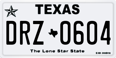 TX license plate DRZ0604
