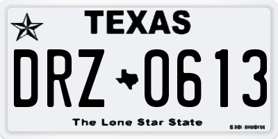 TX license plate DRZ0613