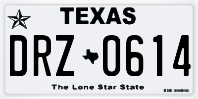 TX license plate DRZ0614
