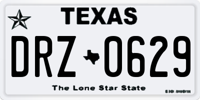 TX license plate DRZ0629