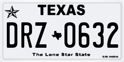 TX license plate DRZ0632