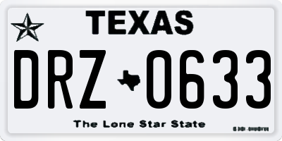 TX license plate DRZ0633
