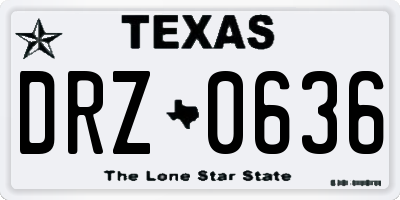 TX license plate DRZ0636