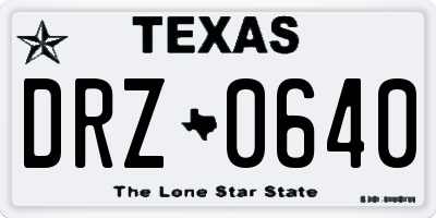 TX license plate DRZ0640